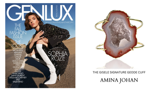 The Gisele Signature Geode Cuff- As seen in GENLUX Magazine's Fall Fashion Issue starring Sophia Roze