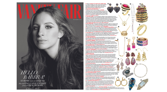 AMINA JOHAN Designer Geode jewelry in the spotlight with Vanity Fair Magazine
