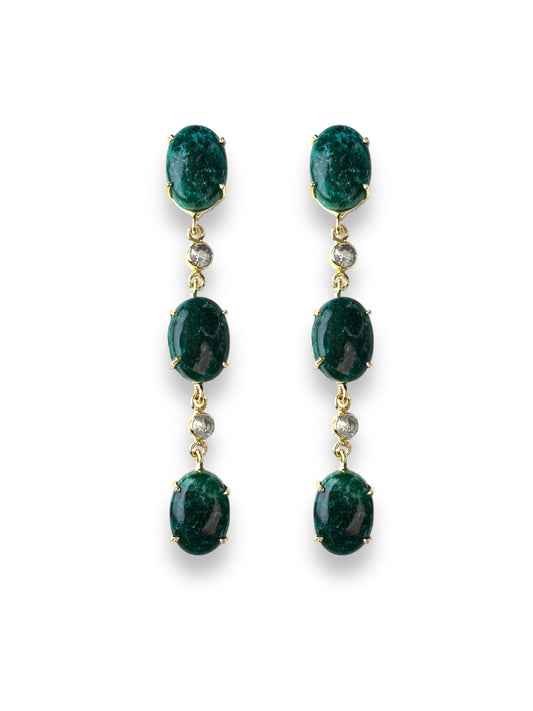 Noel Emerald Gemstone Statement Earrings