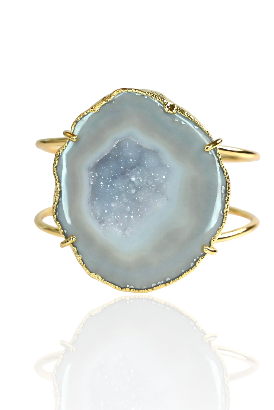 Elara Signature White Geode Cuff Bracelet