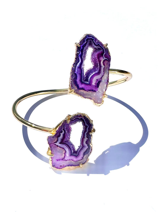 Lilly Signature Purple Agate Cuff Bracelet
