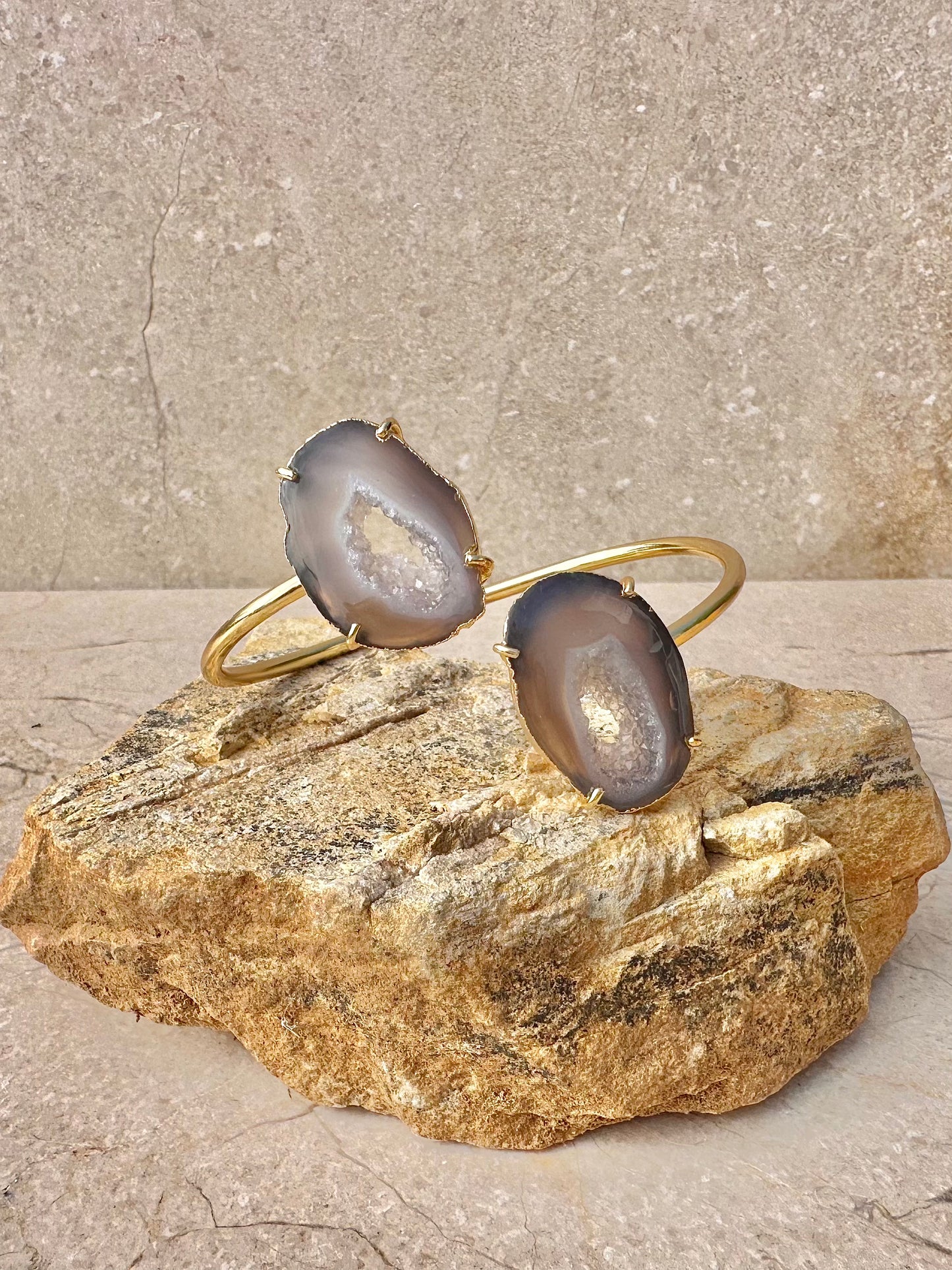 Sienne Signature Brown Agate Cuff Bracelet