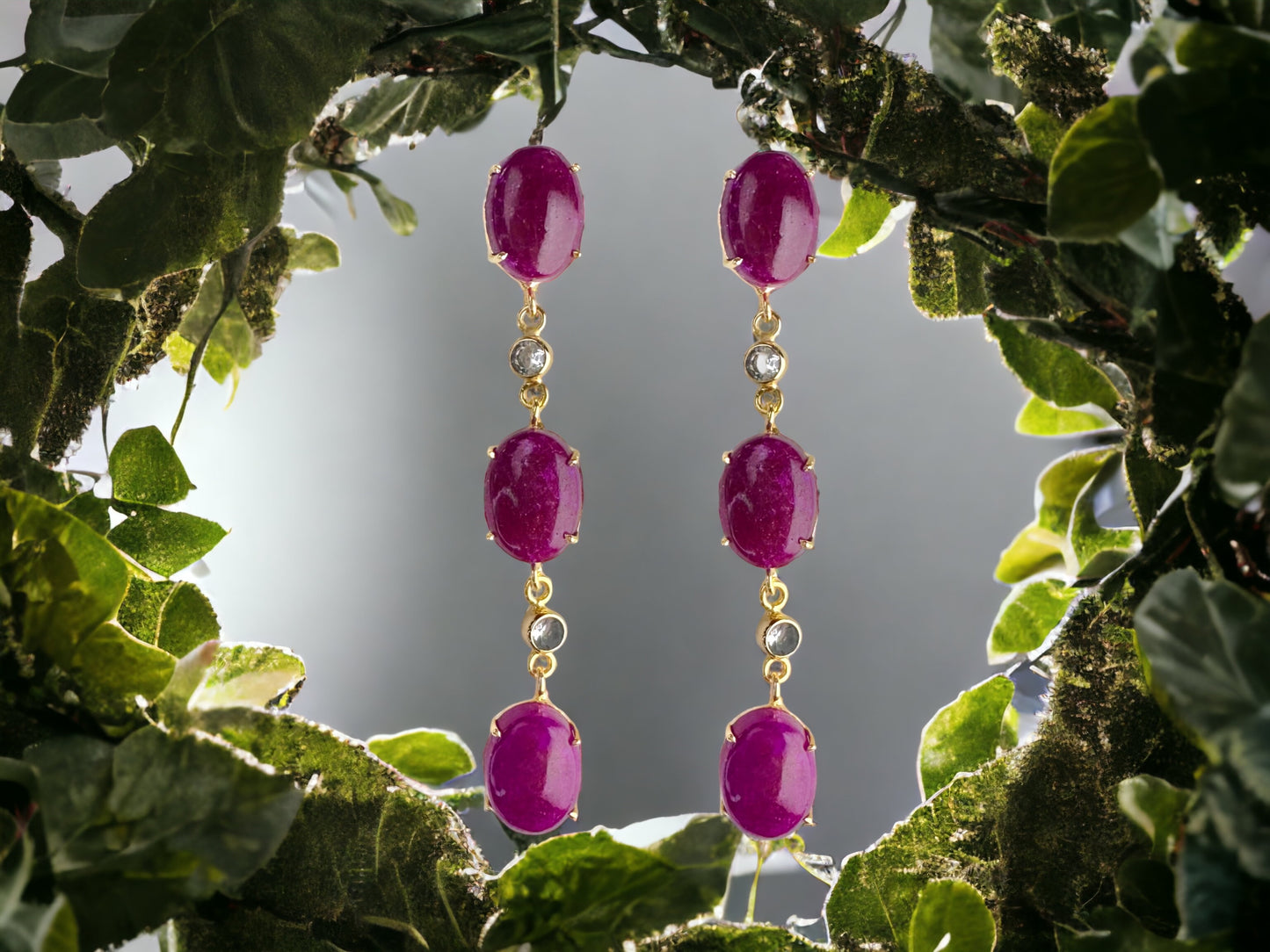 Evelyn Ruby Gemstone Statement Earrings