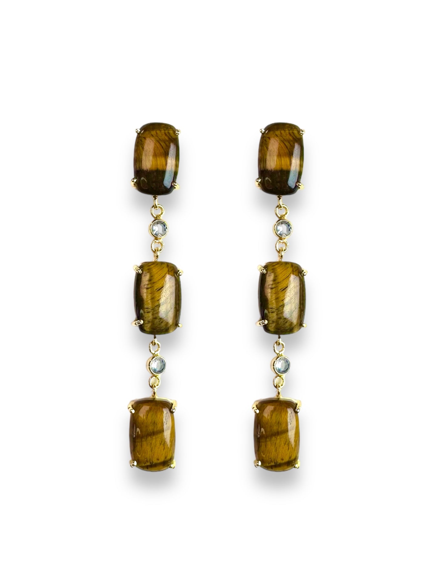 Samira Tiger's Eye Gemstone Statement Earrings