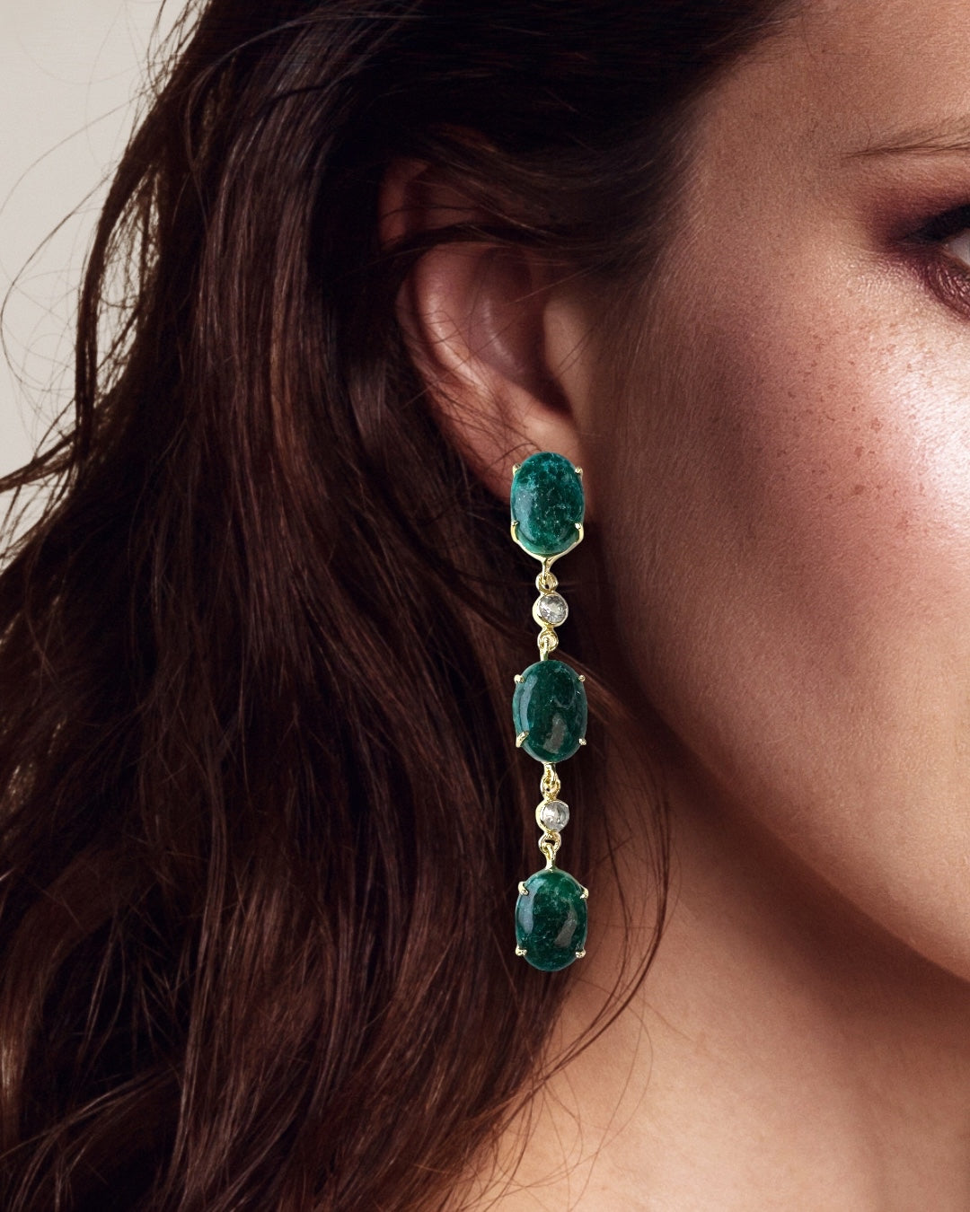 Noel Emerald Gemstone Statement Earrings