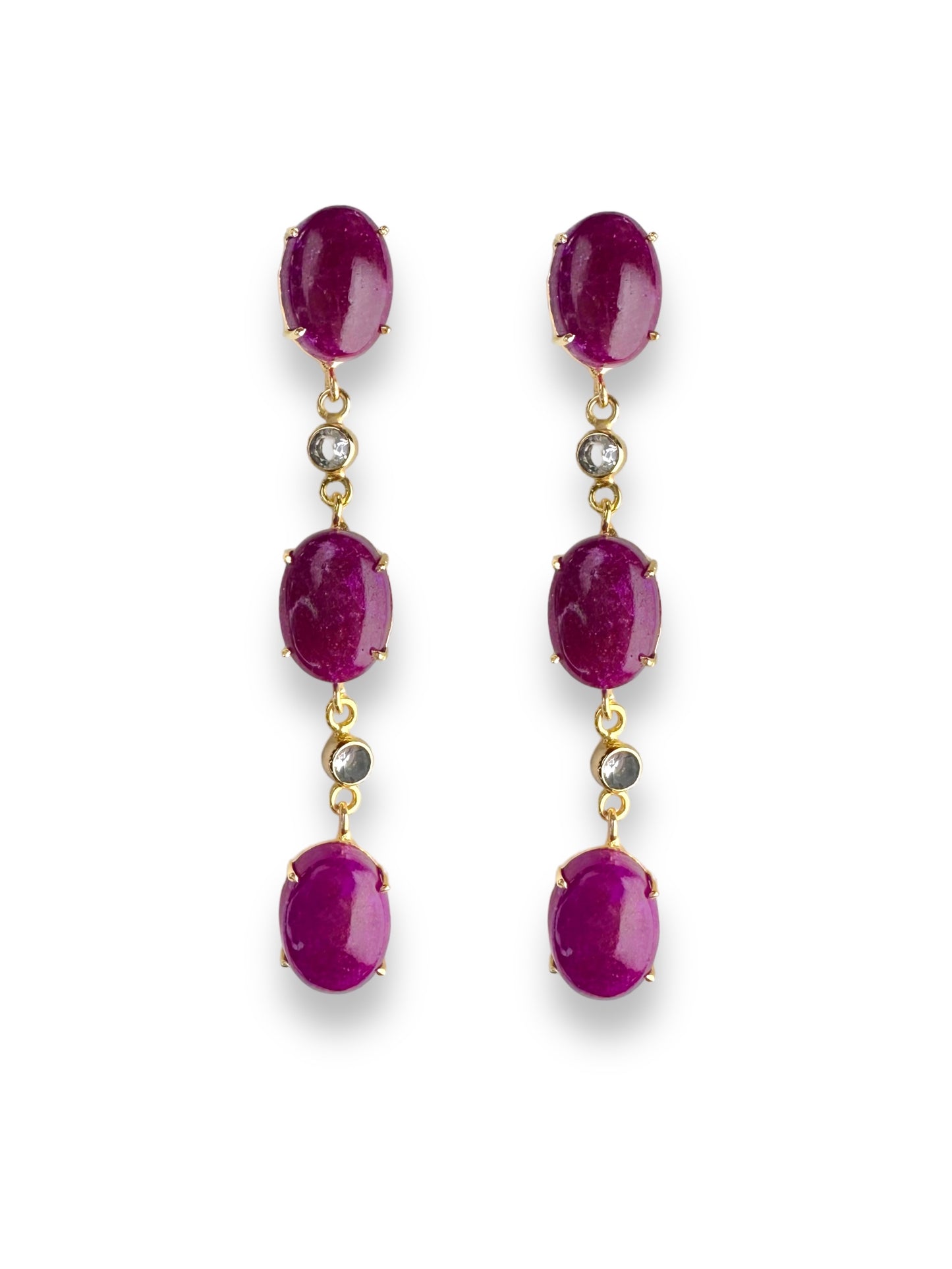 Evelyn Ruby Gemstone Statement Earrings