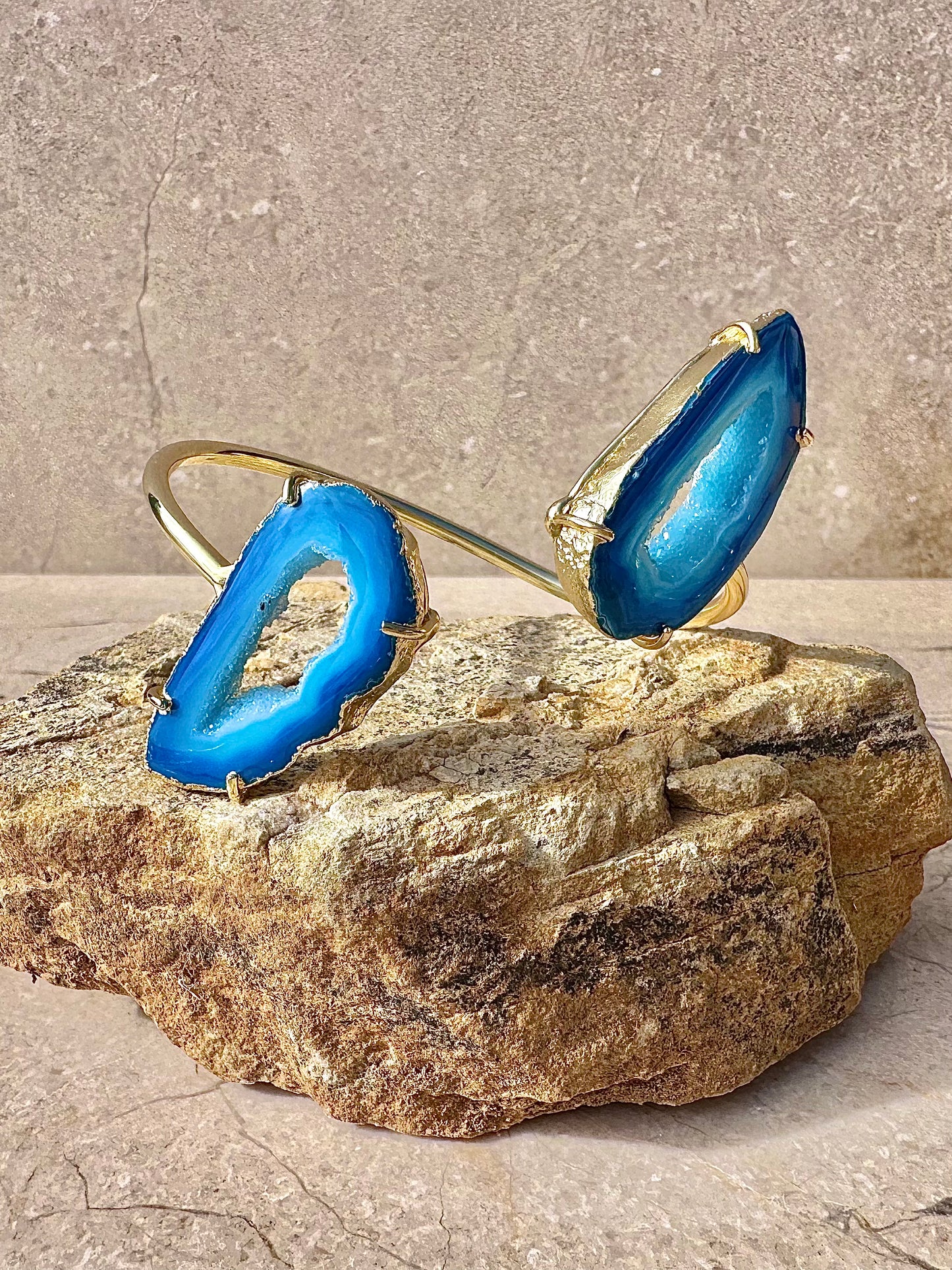 Marine Signature Blue Agate Cuff Bracelet